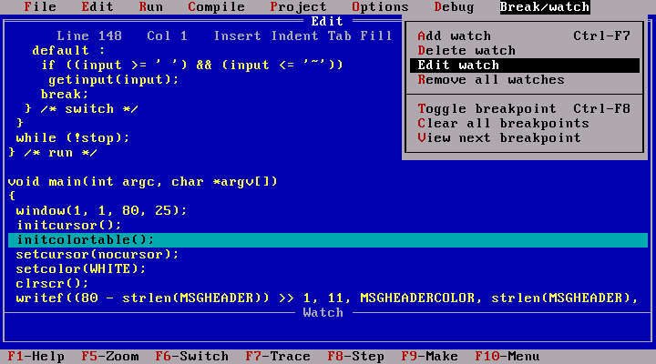 Turbo C 2.0 - Debug